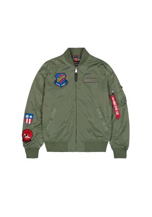 Alpha Industries Bomberjacke ALPHA INDUSTRIES MA-1 TT Flying Tigers Light, Herren, Gr. XXL, gr&uuml;n (sage, gr&uuml;n), Obermaterial: 100% Nylon, Futter: 100% Nylon, Rib: 99% P
