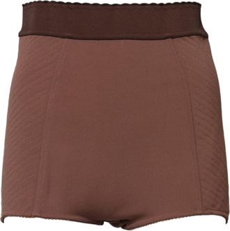 Dolce & Gabbana Brown Viscose High Waisted Hot Pants Womens Shorts