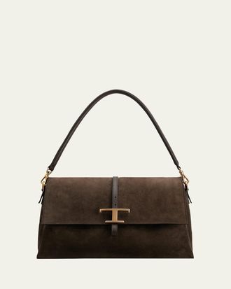 Tod's T Timeless Suede Shoulder Bag