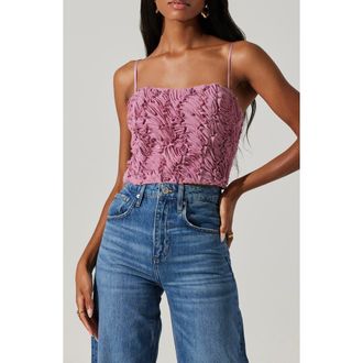 ASTR the Label Kalinda Textured Crop Camisole in Mauve at Nordstrom Rack, Size X-Small