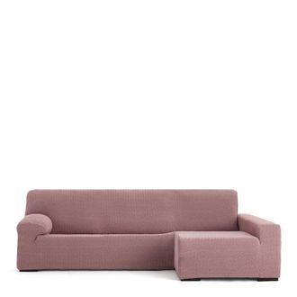 Eysa Funda de sof&aacute; chaise longue biel&aacute;stica derecha rosa 250 - 360 cm