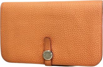 Herm&egrave;s Pink Togo Leather Long Wallet (Bi-Fold) (Pre-Owned)