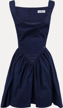 Vivienne Westwood Mini Sunday Dress Compact Poplin Navy Blue 38 Women