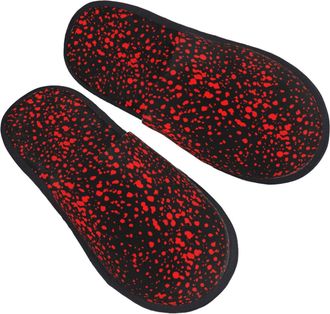 Generic Red Dots On Black Background Men Women Shoes Lightweight Sliders Breathable House Slippers For Indoor Outdoor Bedroom L