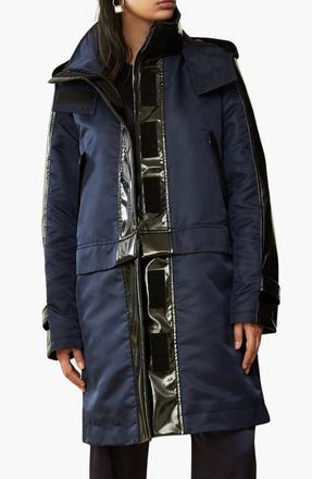Caalo Water-Resistant Convertible Raincoat in Navy at Nordstrom, Size Medium