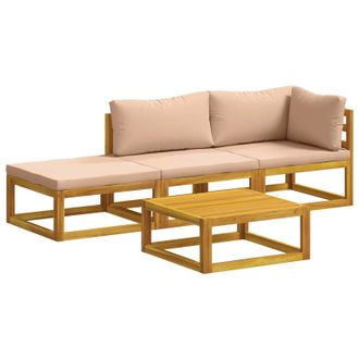 vidaXL Juego De Sof&aacute; 4 Uds. Natural Madera De Acacia S&oacute;lida Vidaxl