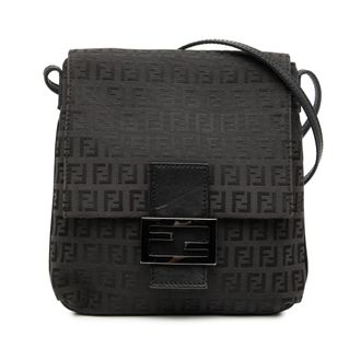 Fendi Pre-owned Womens Zucchino Canvas Crossbody - Black Textile - One Size