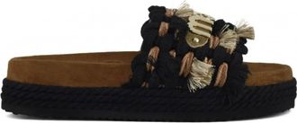 Mou Monoband Rope Sandal Fringes - Dames - Sandalen - Veelkleurig - 38 EU - Leer - Schoenen