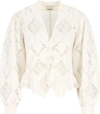 Isabel Marant Nina Ruffled V-neck Blouse
