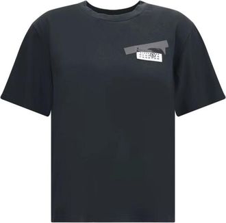 Maison Margiela Cotton T-Shirt - Dames - T-shirts - Zwart - L - Katoen - Tops
