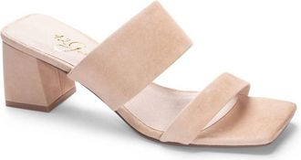 42 Gold Womens Lizbett Suede Block Heel Sandal In Natural
