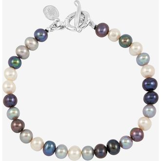Dower & Hall Mens Mixed Pearls Bracelet in Sterling Silver at Nordstrom
