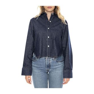 Elvine Dames, Blouses & Shirts, Blauw, Maat: S Katoen