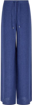 Max Mara Blue Straight Drawstring Pants