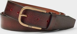 BOSS Mens Kai aged-effect leather belt