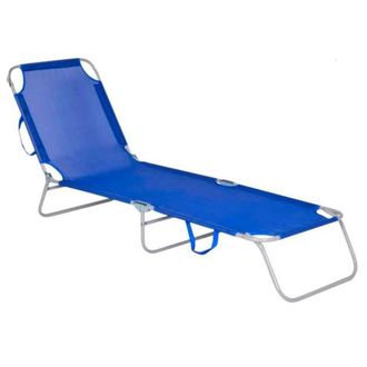 Trade Shop Trade Shop - Copy Of Lettino In Textilene Con Parasole Blu Per Mare Giardino Schienale Regolabile 281012