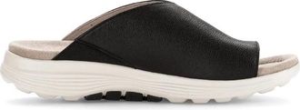 Gabor Zwarte Rollende Slide Sandaal - Dames - Slippers - Zwart - 38 1/2 EU - Leer - Schoenen