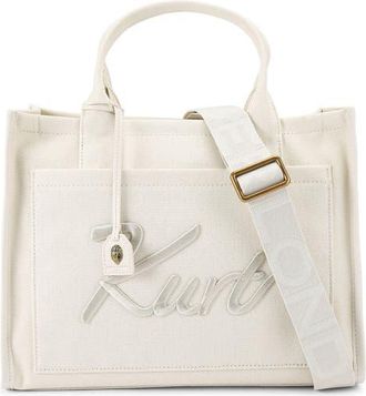 Kurt Geiger Kurt Cotton Canvas Tote in White at Nordstrom