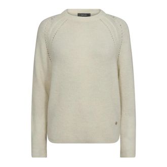 Mos Mosh Zachte Gebreide Trui met Ronde Hals - Dames - Ronde hals truien - Beige - XL - Truien & Vesten