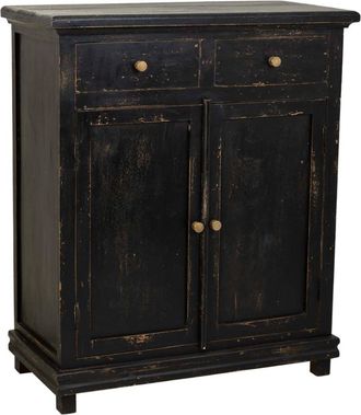 Wanderlust Deco Recibidor-aparador de madera acabado artesanal negro 85x40x100