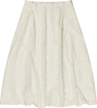 Munthe Floral Balloon Rok - Dames - Midirokken - Wit - M - Rokken