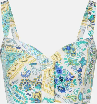 Etro Floral cotton crop top