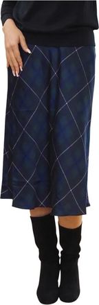 Ralph Lauren Zijden Tartan Rok - Dames - Midirokken - Veelkleurig - L - Rokken