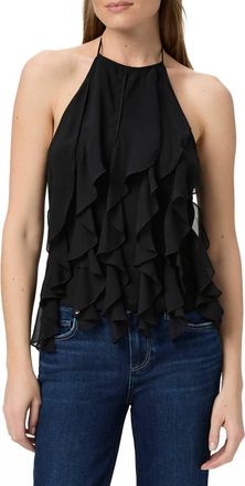 Paige Ciao Ruffle Halter Top In Black