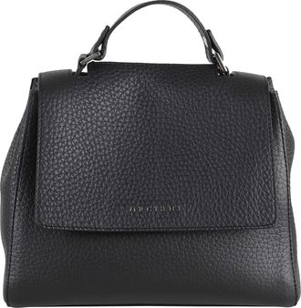 Orciani Black Grained Leather Small Handbag