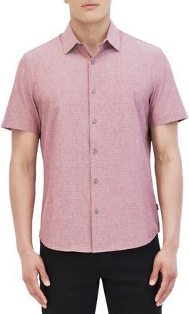 DKNY Ezra Short Sleeve Button-Up Shirt in Pink at Nordstrom Rack, Size Medium