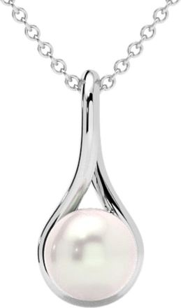 Pompeii3 7mm Pearl Solitaire Pendant 14k Gold 18 Necklace 18mm Tall