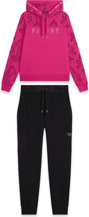 Freddy Tuta donna con cappuccio, tasche cargo e stampa floreale