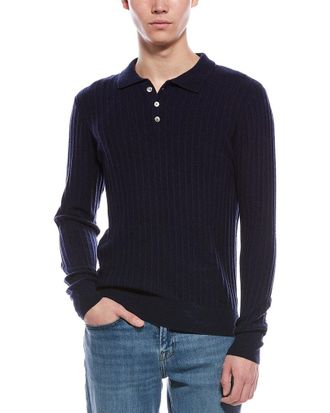 Kier + J Ribbed Wool & Cashmere-Blend Polo Sweater
