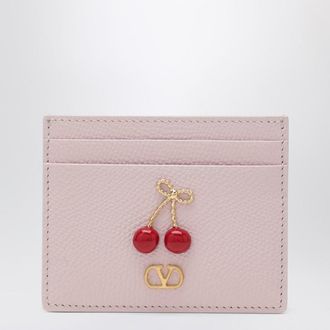 Valentino Garavani Cherryfic cardholder in rose-quartz leather