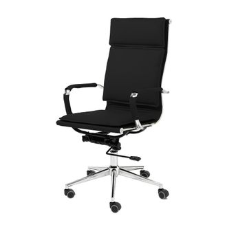 Oresteluchetta Silla de oficina en polipiel negra al.110/120xl.57xp.66 cm