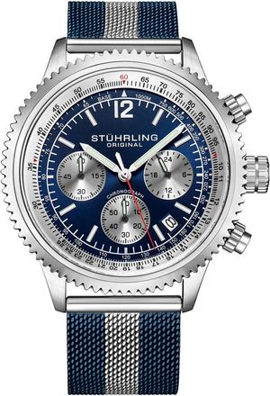 St&uuml;hrling Monaco Chronograph Quartz Blue Dial Mens Watch M16854