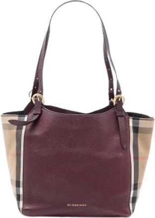 Burberry Pre-owned Tote Bags, female, Red, Size: ONE SIZE Pre-owned Canterbury Tote Bag