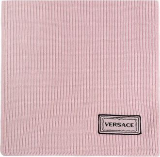 Versace Wool Knit Scarf - Dames - Wintersjaals - Roze - ONE Size - Wol - Accessoires