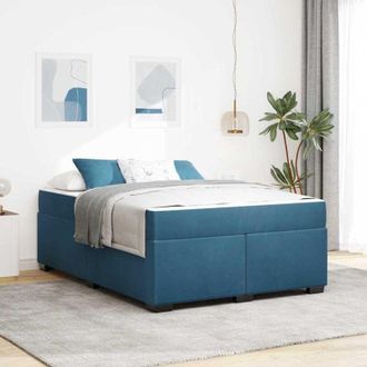 vidaXL Vidaxl - Struttura letto con materasso Blu scuro 140 x 200 cm Velluto