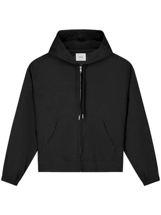 Arte Hooded Black Mesh Jacket with Cropped Fit