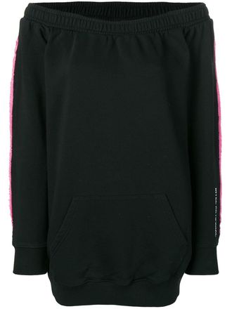 Marcelo Burlon layered sweatshirt dress - women - Polyester/Cotton - S - Black