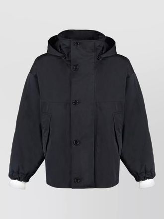 Bottega Veneta hooded wool blend jacket layered design