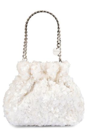 Olga Berg Mattie Sequin Top Handle Bag in Ivory at Nordstrom