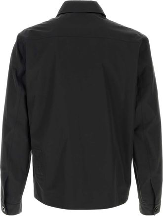 Ten c Mens Black Nylon Blend Bonded Shirt 999 Exterior: Cotton Camicie
