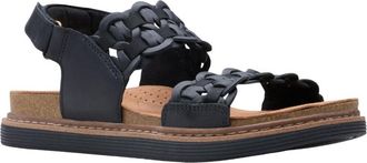 Clarks Womens Arwell Glide Sandal, Black Combi Leather, 5.5 UK Wide