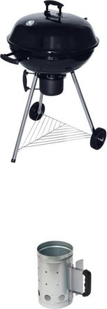 Sweeek Barbacoa de carbón con chimenea de encendido, negro
