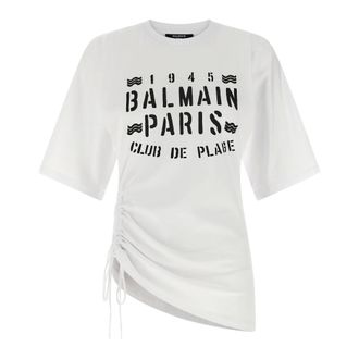 Balmain T-shirt with Club print - female - Balmain - T-Shirts - White - S - Tops