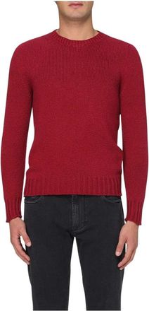 Drumohr Trui - Heren - Ronde hals truien - Rood - XL - Katoen - Truien & Vesten