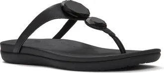 FitFlop Solay Glossy-Disc Toe-Post in Black at Nordstrom, Size 10