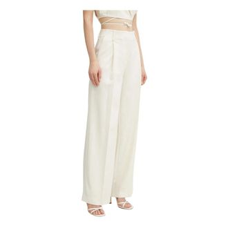 Simona Corsellini Pantalones Anchos - Trousers - Mujer - Beige - M
